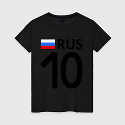 Футболка хлопковая женская RUS 10, цвет: черный