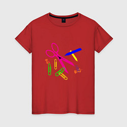 Женская футболка Цветные мелкие предметы