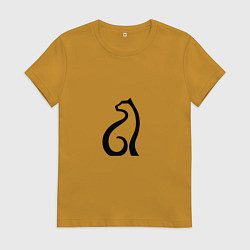 Футболка хлопковая женская Чёрная Кошка, цвет: горчичный