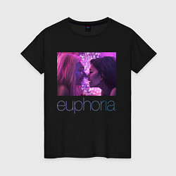 Футболка хлопковая женская Сериал Euphoria, цвет: черный