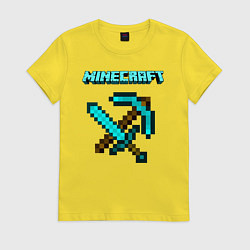 Футболка хлопковая женская Minecraft, цвет: желтый