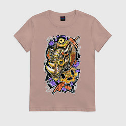 Футболка хлопковая женская Носорог, цвет: пыльно-розовый