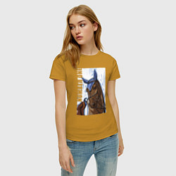 Футболка хлопковая женская Number one, цвет: горчичный — фото 2
