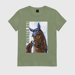 Футболка хлопковая женская Number one, цвет: авокадо