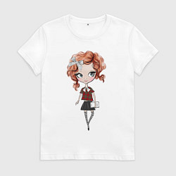 Футболка хлопковая женская Примерная ученица, цвет: белый