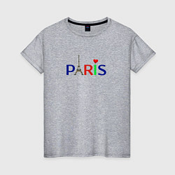 Футболка хлопковая женская Paris, цвет: меланж