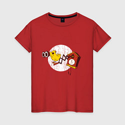 Футболка хлопковая женская Кукушка с биноклем, цвет: красный
