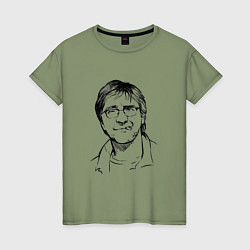 Футболка хлопковая женская Юрий Шевчук ДДТ, цвет: авокадо