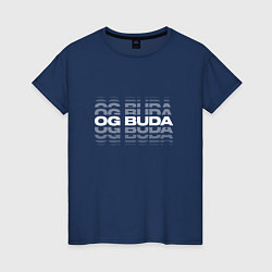 Футболка хлопковая женская OG BUDA — репер, цвет: тёмно-синий