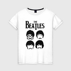 Футболка хлопковая женская The Beatles Liverpool Four, цвет: белый