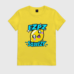 Футболка хлопковая женская Easy Peasy Lemon Squeezy, цвет: желтый