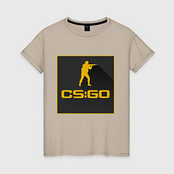Футболка хлопковая женская CS GO Z, цвет: миндальный