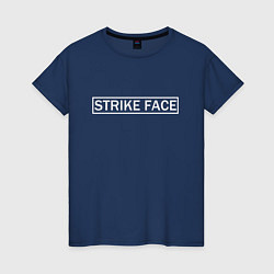 Футболка хлопковая женская Strike face, цвет: тёмно-синий