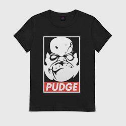 Футболка хлопковая женская Pudge Dota Пудж, цвет: черный