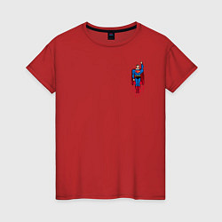 Футболка хлопковая женская Superman 8 bit, цвет: красный