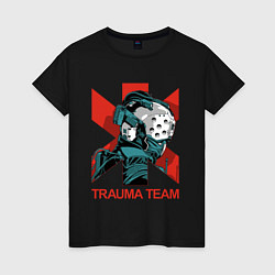 Футболка хлопковая женская TRAUMA TEAM Cyberpunk 2077, цвет: черный