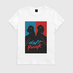 Футболка хлопковая женская Daft Punk, цвет: белый