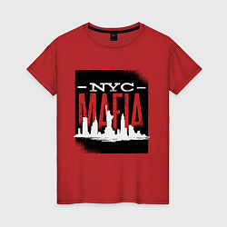 Футболка хлопковая женская New York Mafia, цвет: красный