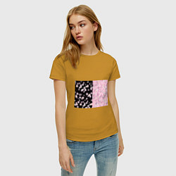Футболка хлопковая женская САКУРА SAKURA ВИШНЯ, цвет: горчичный — фото 2