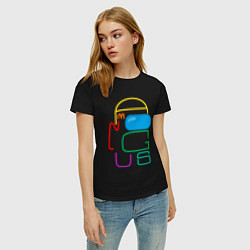 Футболка хлопковая женская AMONG US COLOR TYPE, цвет: черный — фото 2