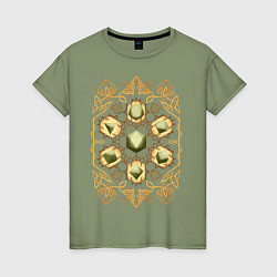 Футболка хлопковая женская DnD Dices: Celtic Motifs, цвет: авокадо