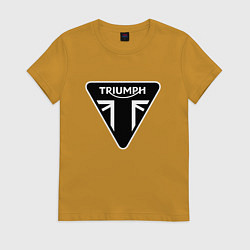 Футболка хлопковая женская Triumph Мото Лого Z, цвет: горчичный