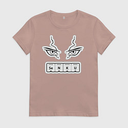 Футболка хлопковая женская Сенку Доктор Стоун Химия, цвет: пыльно-розовый