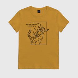 Футболка хлопковая женская Дазай Осаму Bungou Stray Dogs, цвет: горчичный