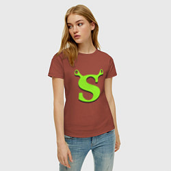 Футболка хлопковая женская Shrek: Logo S, цвет: кирпичный — фото 2