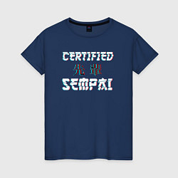 Футболка хлопковая женская Certified sempai, цвет: тёмно-синий