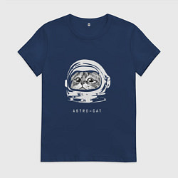 Футболка хлопковая женская Astro-cat, цвет: тёмно-синий