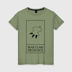 Футболка хлопковая женская Bear Claw, цвет: авокадо