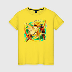 Футболка хлопковая женская Амидамару, цвет: желтый
