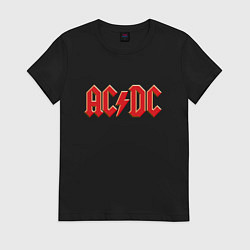 Футболка хлопковая женская ACDC, цвет: черный