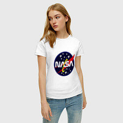 Футболка хлопковая женская Space NASA, цвет: белый — фото 2