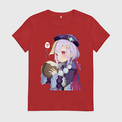 Футболка хлопковая женская Ци Ци Кокосовое молоко, цвет: красный