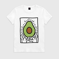 Футболка хлопковая женская АВОКАДО АРТ, цвет: белый