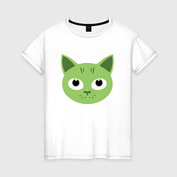 Футболка хлопковая женская Green Cat, цвет: белый