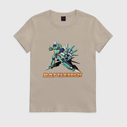 Футболка хлопковая женская Battletech Comics, цвет: миндальный