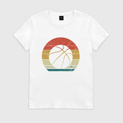 Футболка хлопковая женская Play Basketball, цвет: белый
