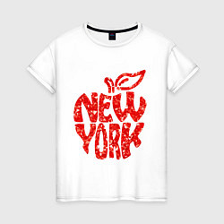 Футболка хлопковая женская NEW YORK, цвет: белый