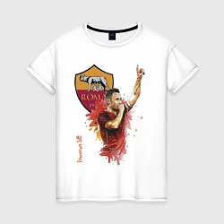 Футболка хлопковая женская Francesco Totti - Roma - Italy, цвет: белый