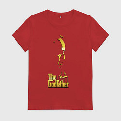 Футболка хлопковая женская Крестный отец the godfather, цвет: красный