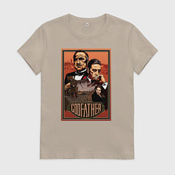 Футболка хлопковая женская Godfather крестный отец, цвет: миндальный