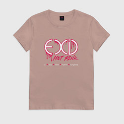 Футболка хлопковая женская EXID Hot Pink, цвет: пыльно-розовый
