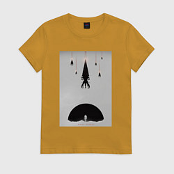 Футболка хлопковая женская Reapers incoming, цвет: горчичный
