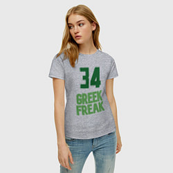 Футболка хлопковая женская Greek Freak 34, цвет: меланж — фото 2
