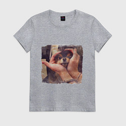 Футболка хлопковая женская 8 мембер, цвет: меланж