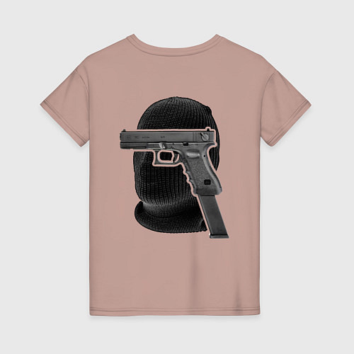 Женская футболка Drill jugg black двусторонняя / Пыльно-розовый – фото 2