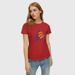 Футболка хлопковая женская Suns Basket, цвет: красный — фото 2